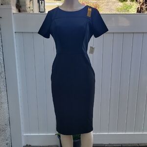 Alexia Admor Blue Sheath Midi Dress for Work